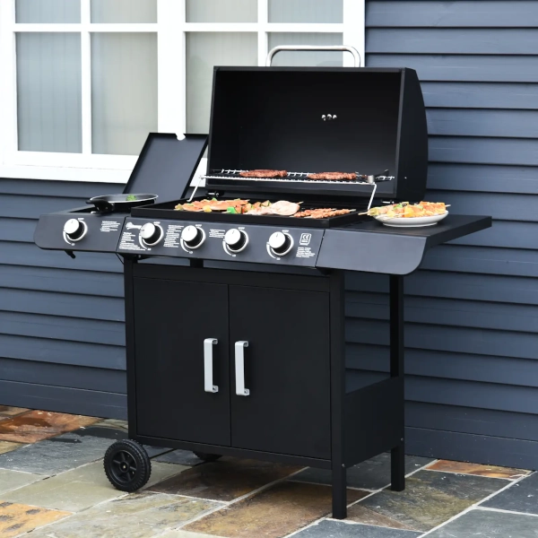 Outsunny 4+1 Burner Gas BBQ Grill