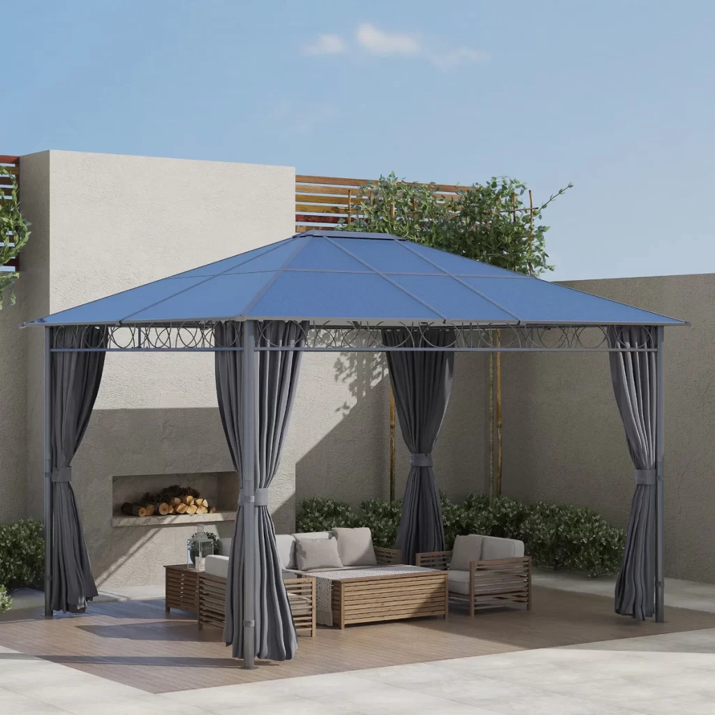 Outsunny 3 x 3.6(m) Hardtop Gazebo with Polycarbonate Roof: