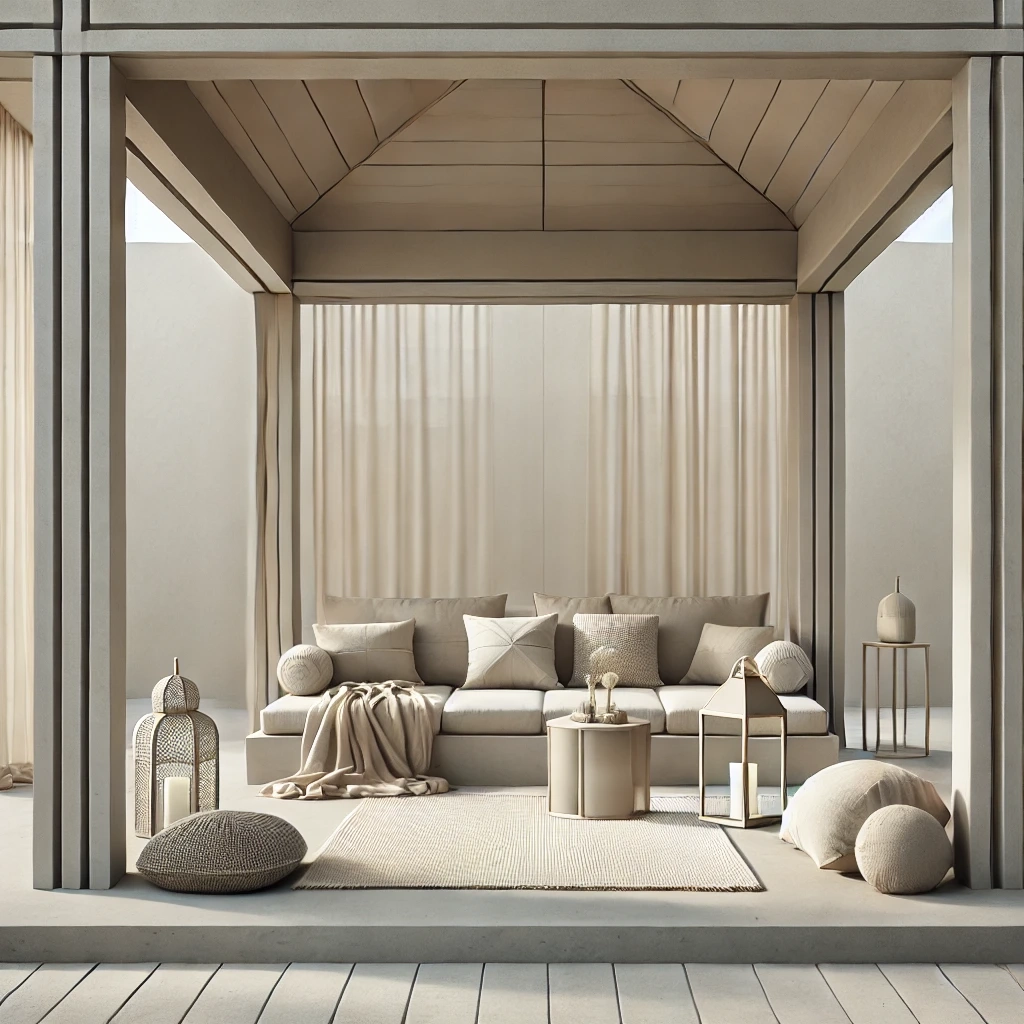 Gazebo with neutral tones
