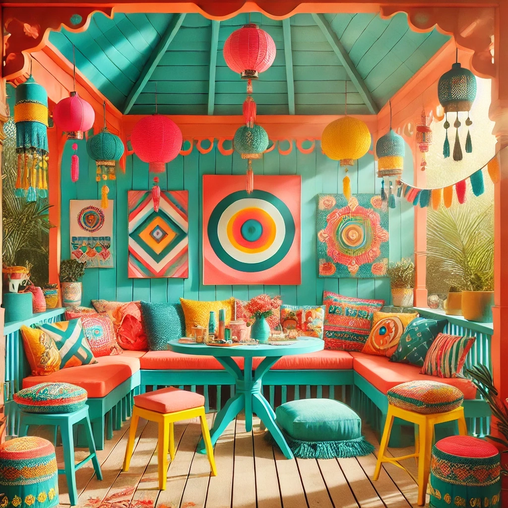 Gazebo with bold accents