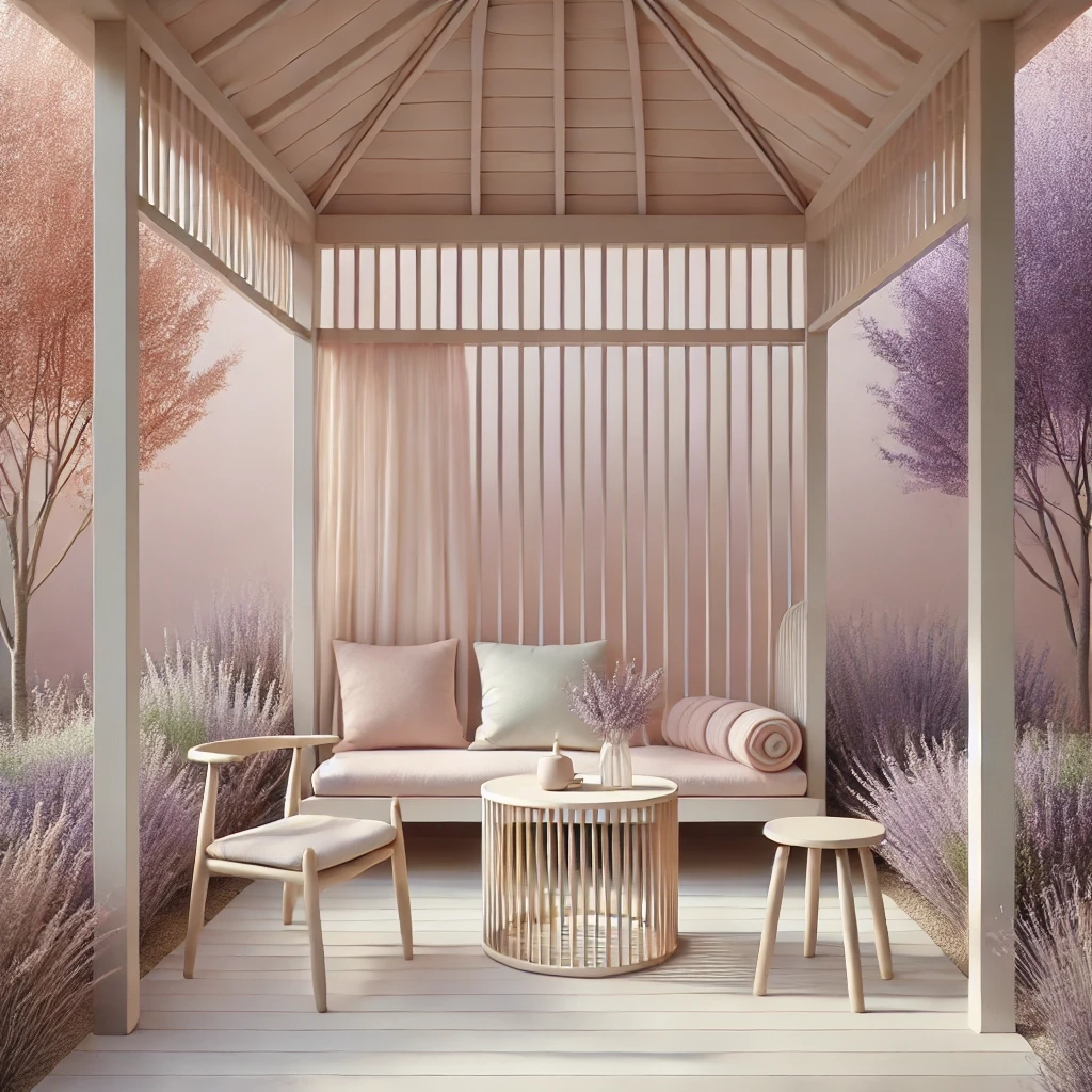 Gazebo with pastels for serenity