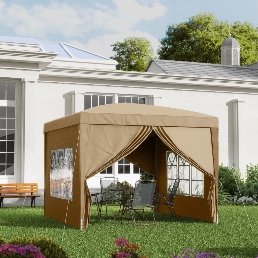 Outsunny 3 x 3 m Pop Up Gazebo, Khaki
