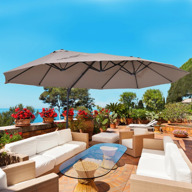 Aosom Patio Umbrella Double-Sided Outdoor 