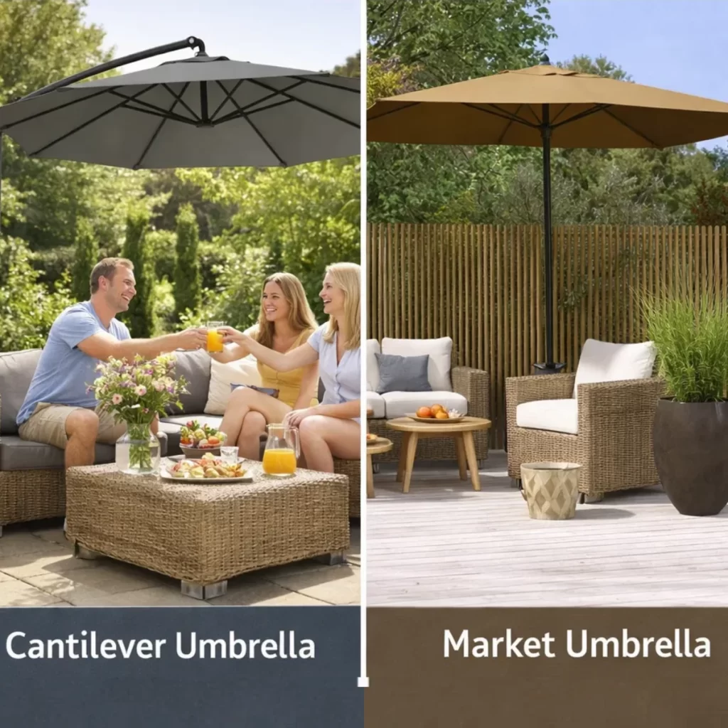 cheap patio tables with umbrella hole Dextrus Beige Wicker Outdoor Recliner Chair, 150 Degree Reclining,  Adjustable Footrest, Flip Side Table, 2.8 Inch Thick Cushion for Patio,  Backyard,