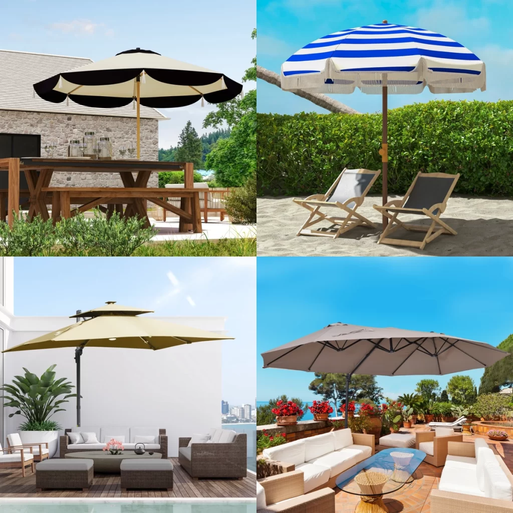 Color and Design Options of patio umbrella