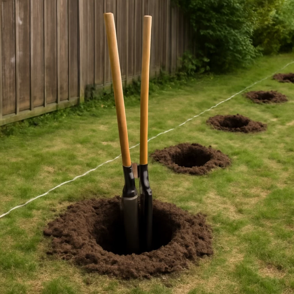 Dig holes for the posts