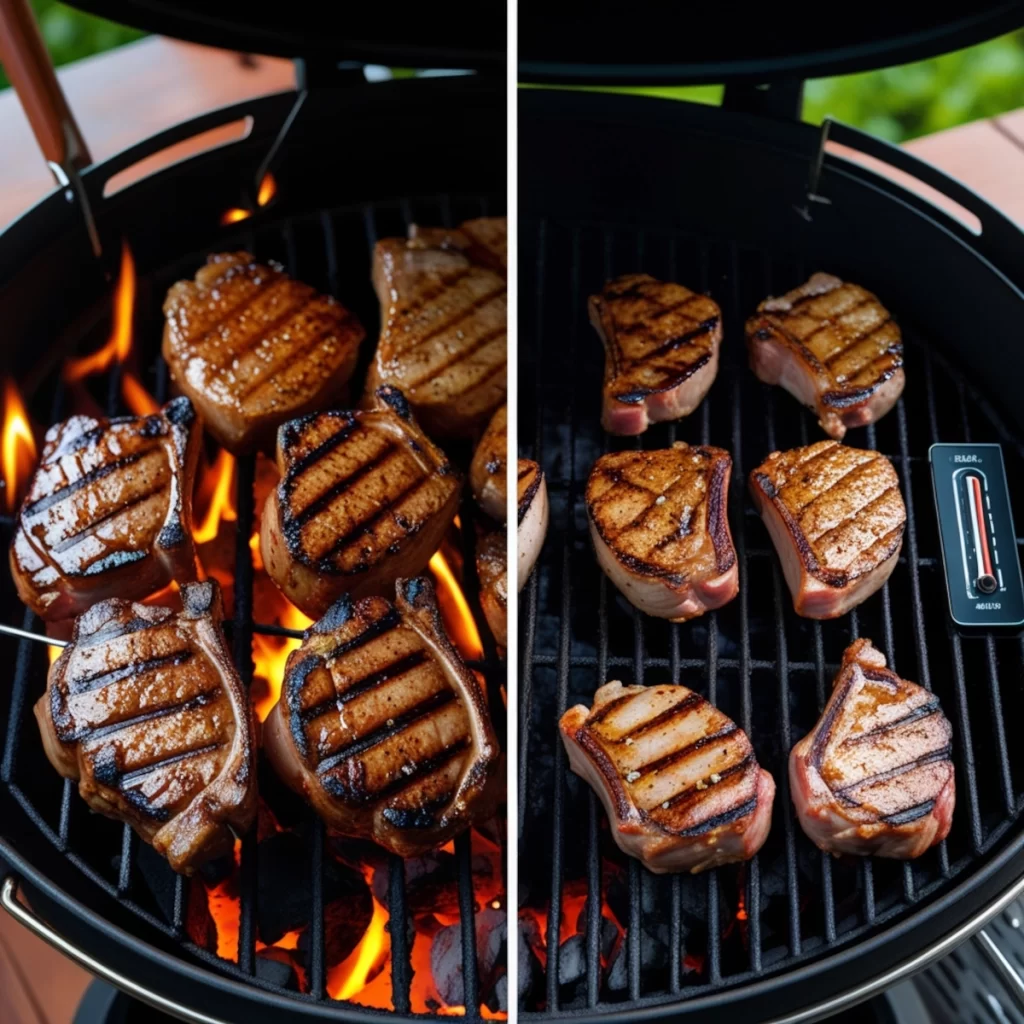  Direct vs. Indirect Heat pork chops