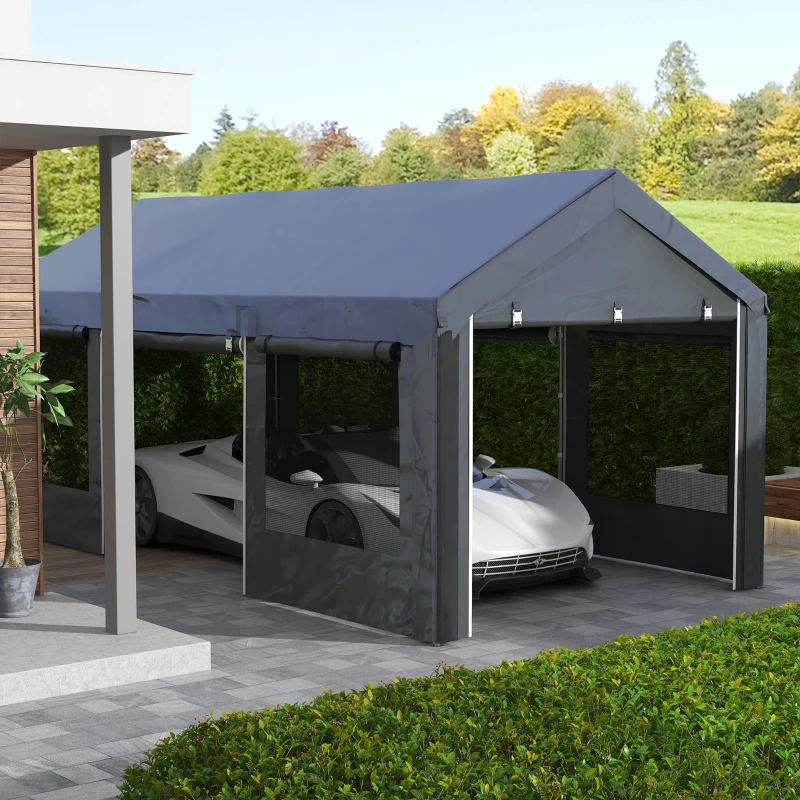  Outsunny 10' x 20' Carport, Heavy Duty Portable Garage