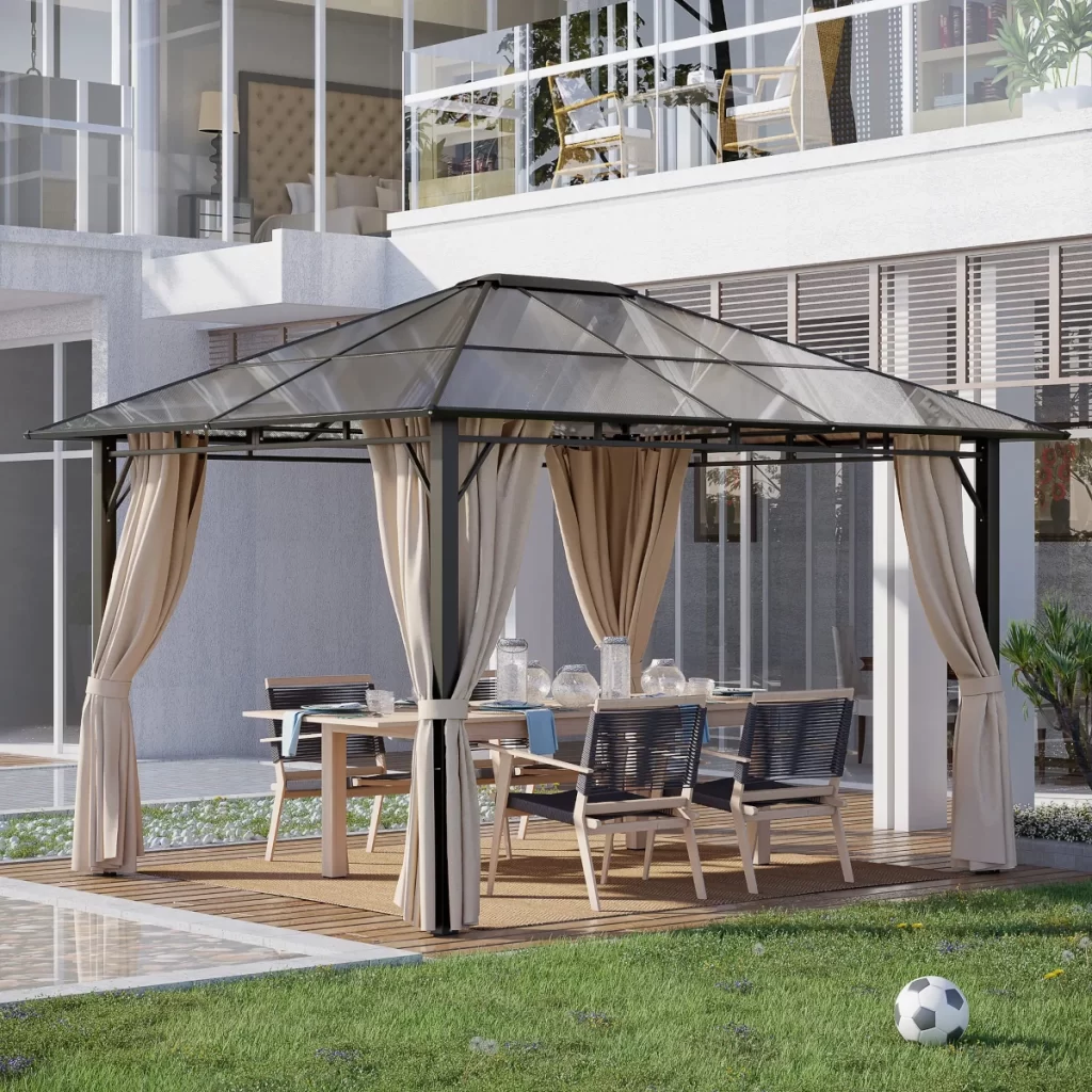 Outsunny 10' x 12' Hardtop Gazebo with Polycarbonate Roof