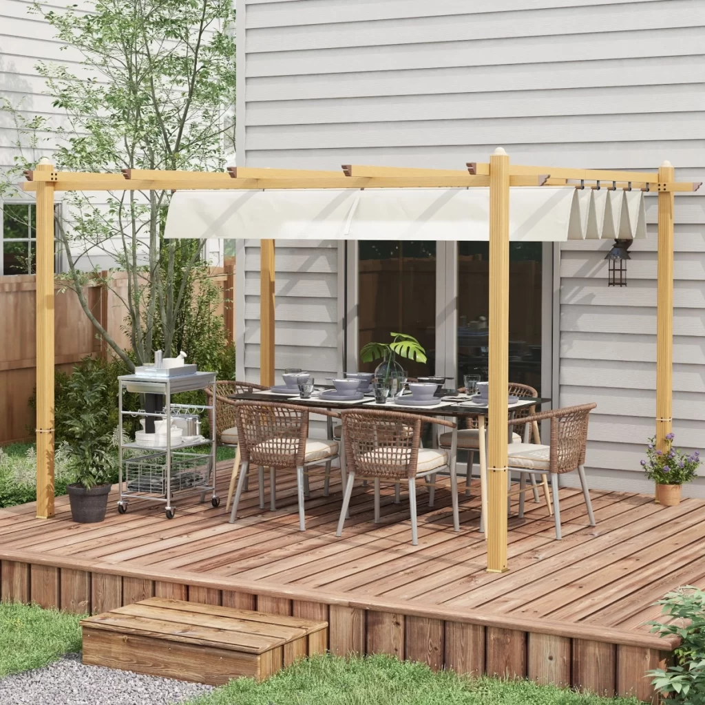 Outsunny 10' x 13' Retractable Pergola Canopy