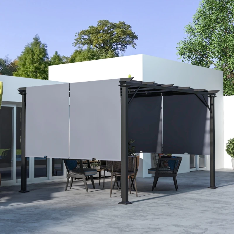 Outsunny 12' x 10' Retractable Pergola with Sun Shade Canopy 