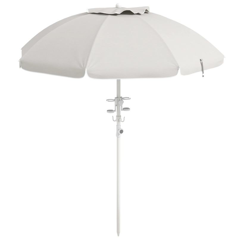  Outsunny 5.7' Beach Umbrella for Travel with Tilt