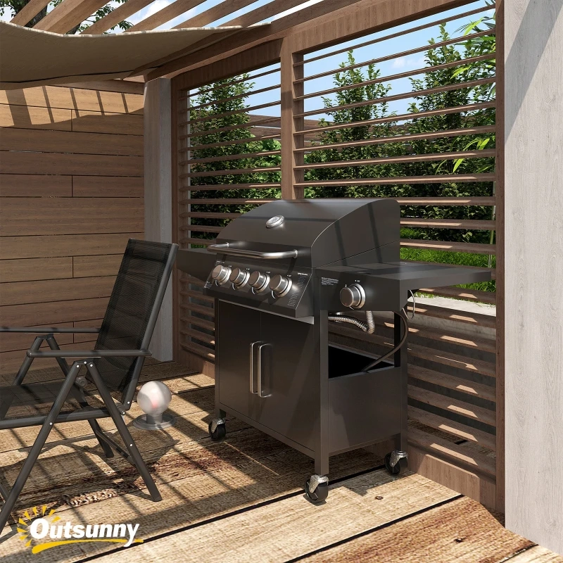 Outsunny 52" Barbecue Grill with Wheels