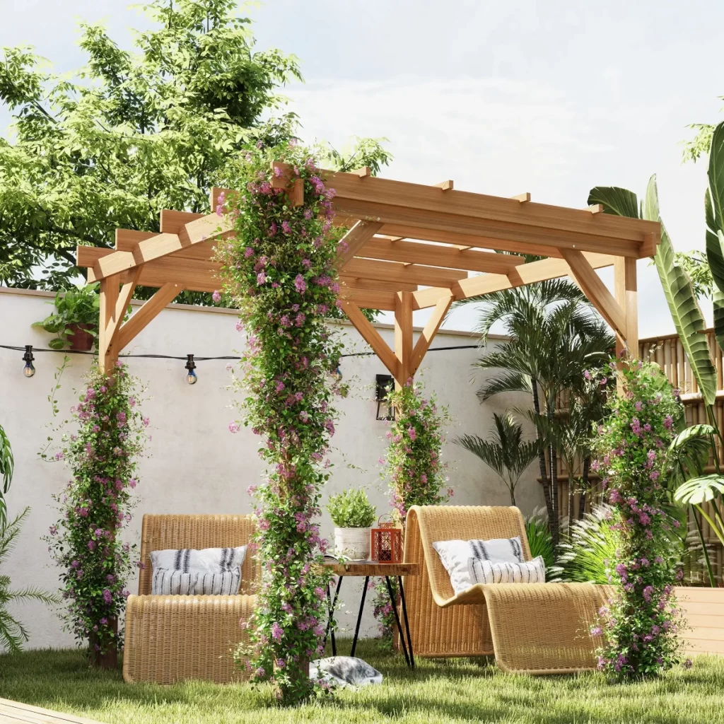 Outsunny 6.6' x 6.6' Wooden Pergol