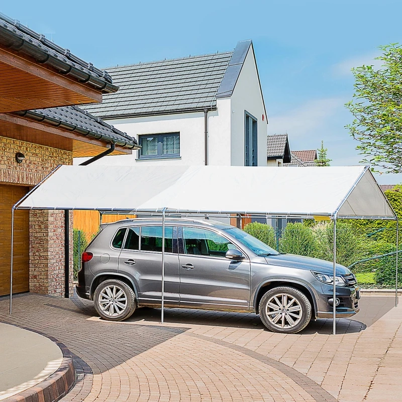  Outsunny 9.6' x 19.5' Carport Heavy Duty Galvanized Car Canopy