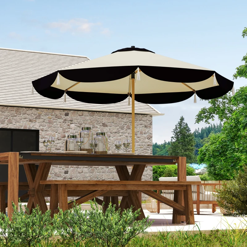 Outsunny 9ft Patio Umbrella, UPF 50+ Outdoor Market Umbrella