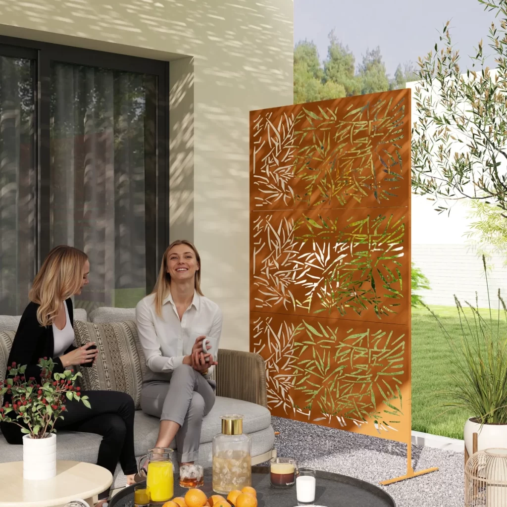 Outsunny Freestanding Metal Privacy Screen
