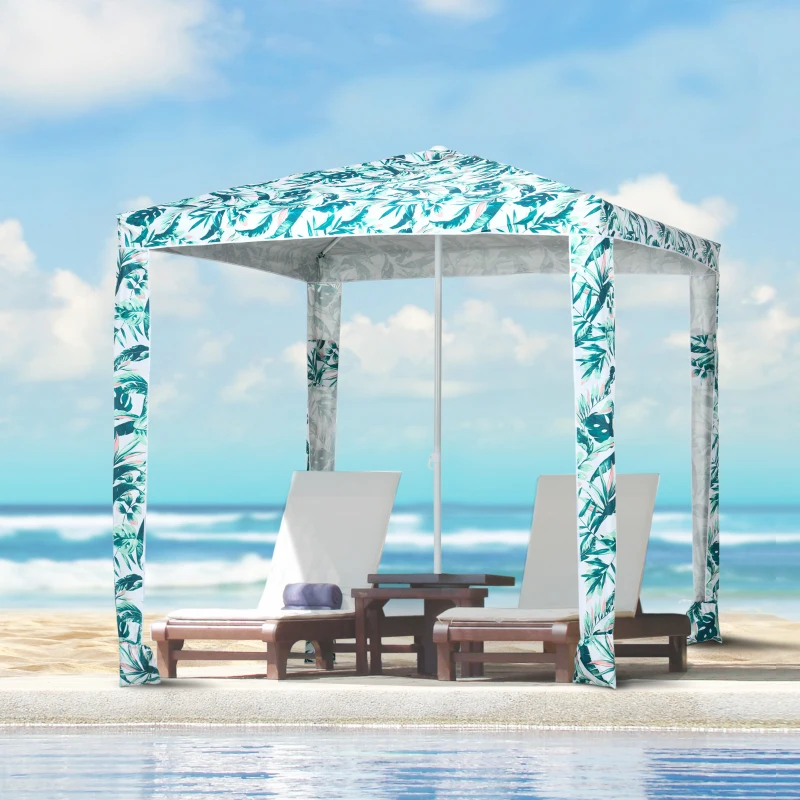 Outsunny Quick Beach Cabana Canopy Umbrella
