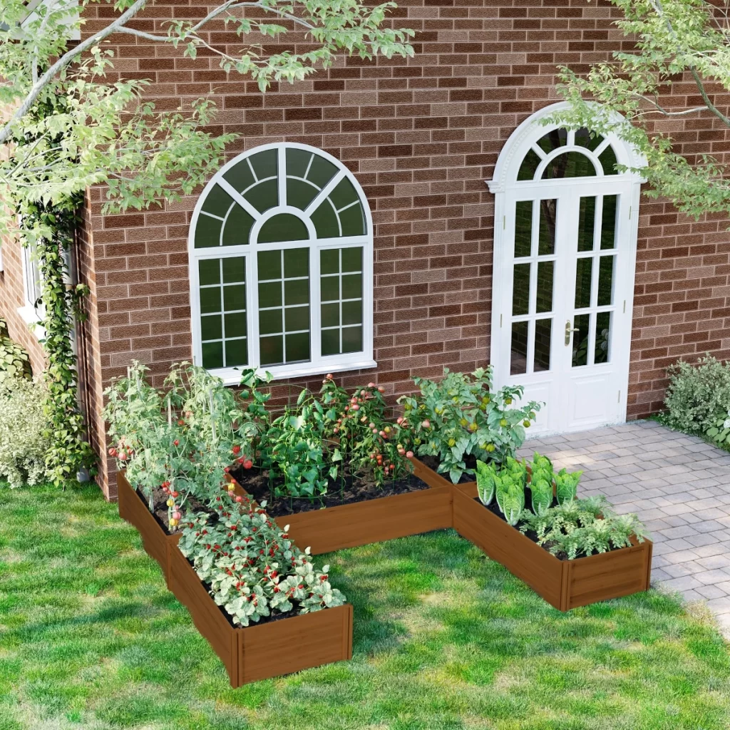 Outsunny Raised Garden Bed Set of 5 Large Wooden Box Planters