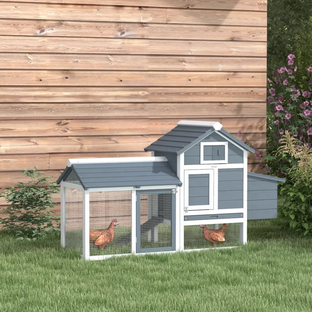 PawHut 59" Wooden Chicken Coop with Nesting Box