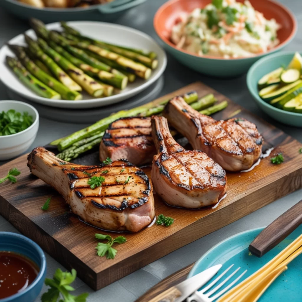 Serving of pork chops