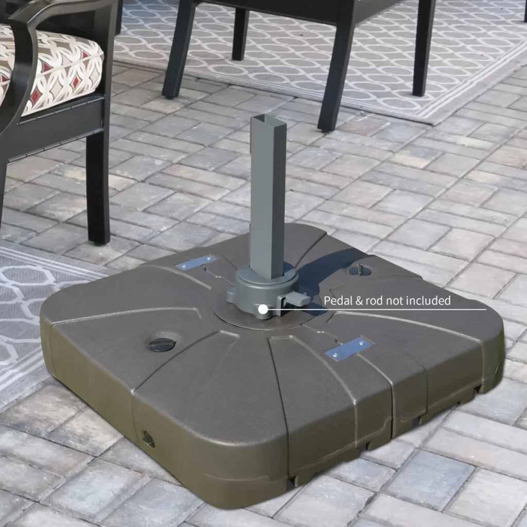  freestanding cantilever umbrella base with four wheels
