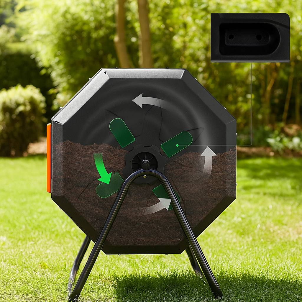Proper aeration and regular turning improve airflow and accelerate composting efficiency.