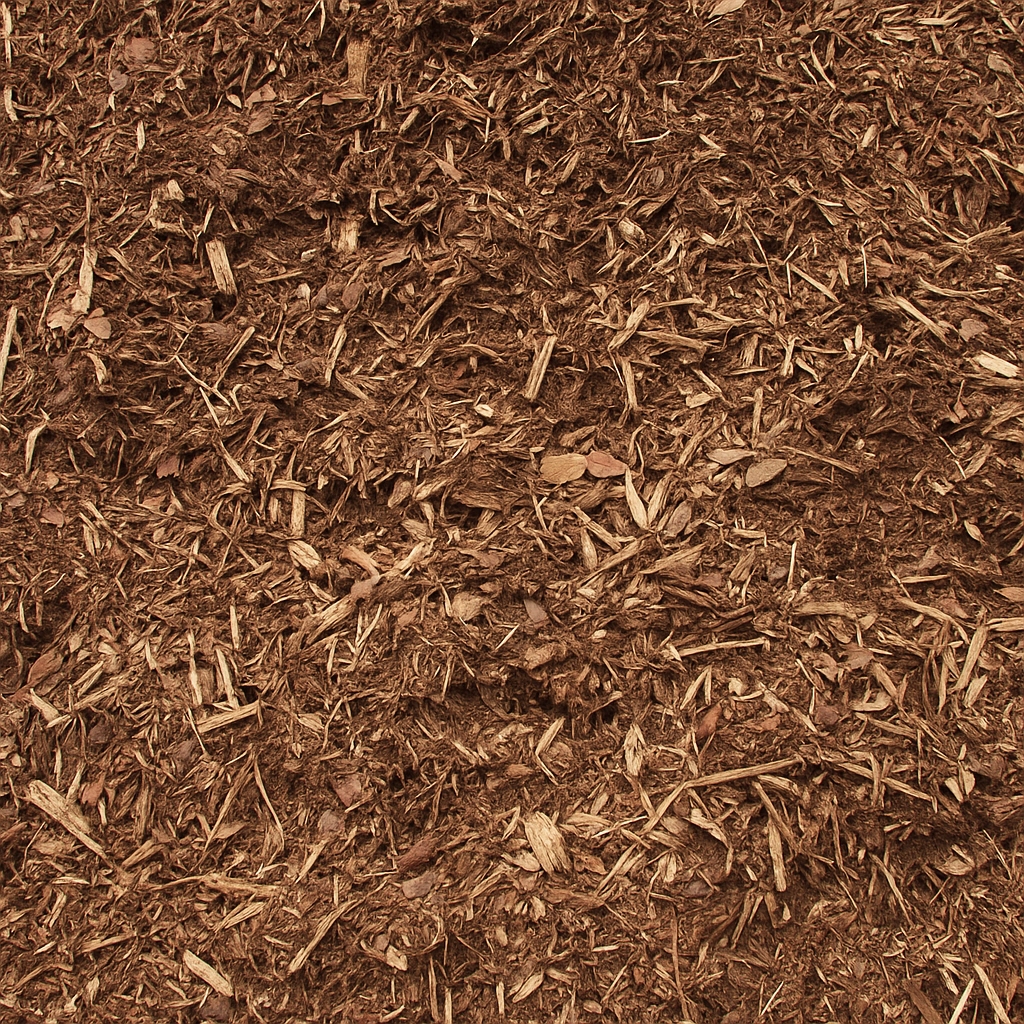 Bark mulch for natural weed control, soil insulation, and moisture retention in gardens.