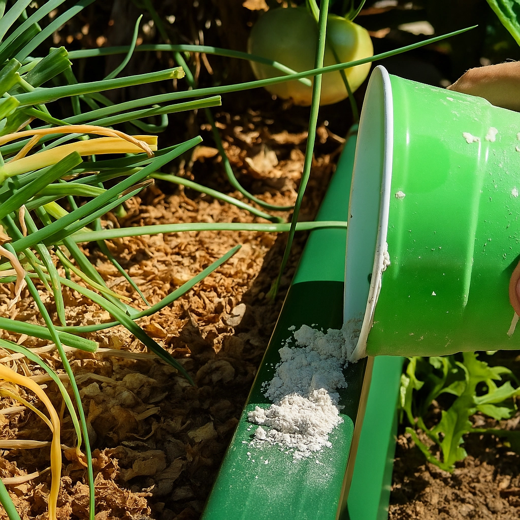 Homemade Borax and sugar ant bait placed in garden to eliminate ant colonies naturally.