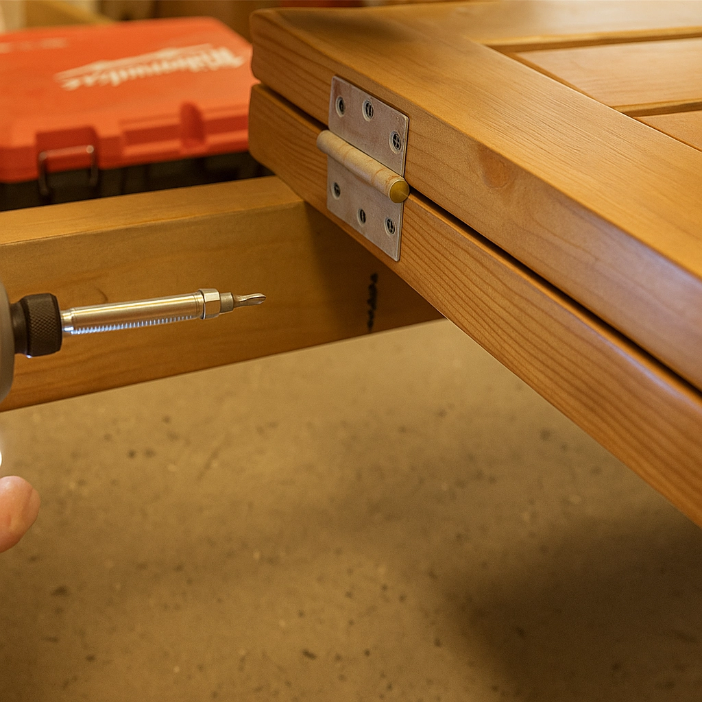 Crafting an adjustable backrest for a wooden chaise lounge chair.