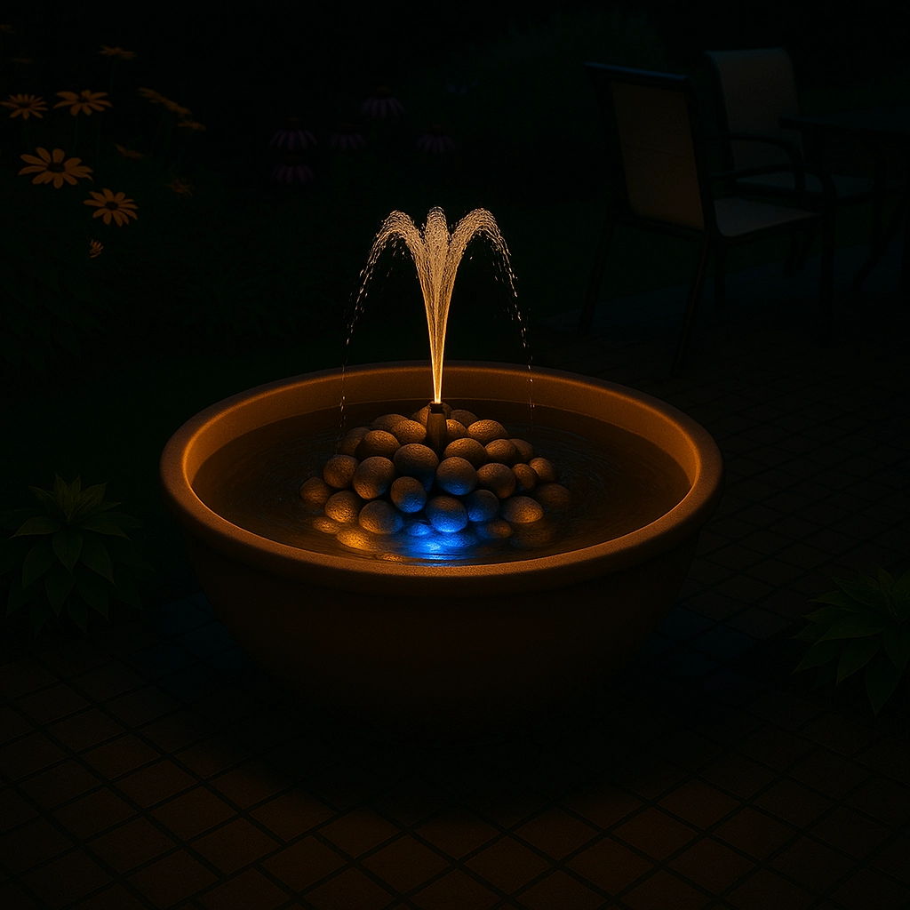 Enhancing Your Fountain with Lighting and Landscaping