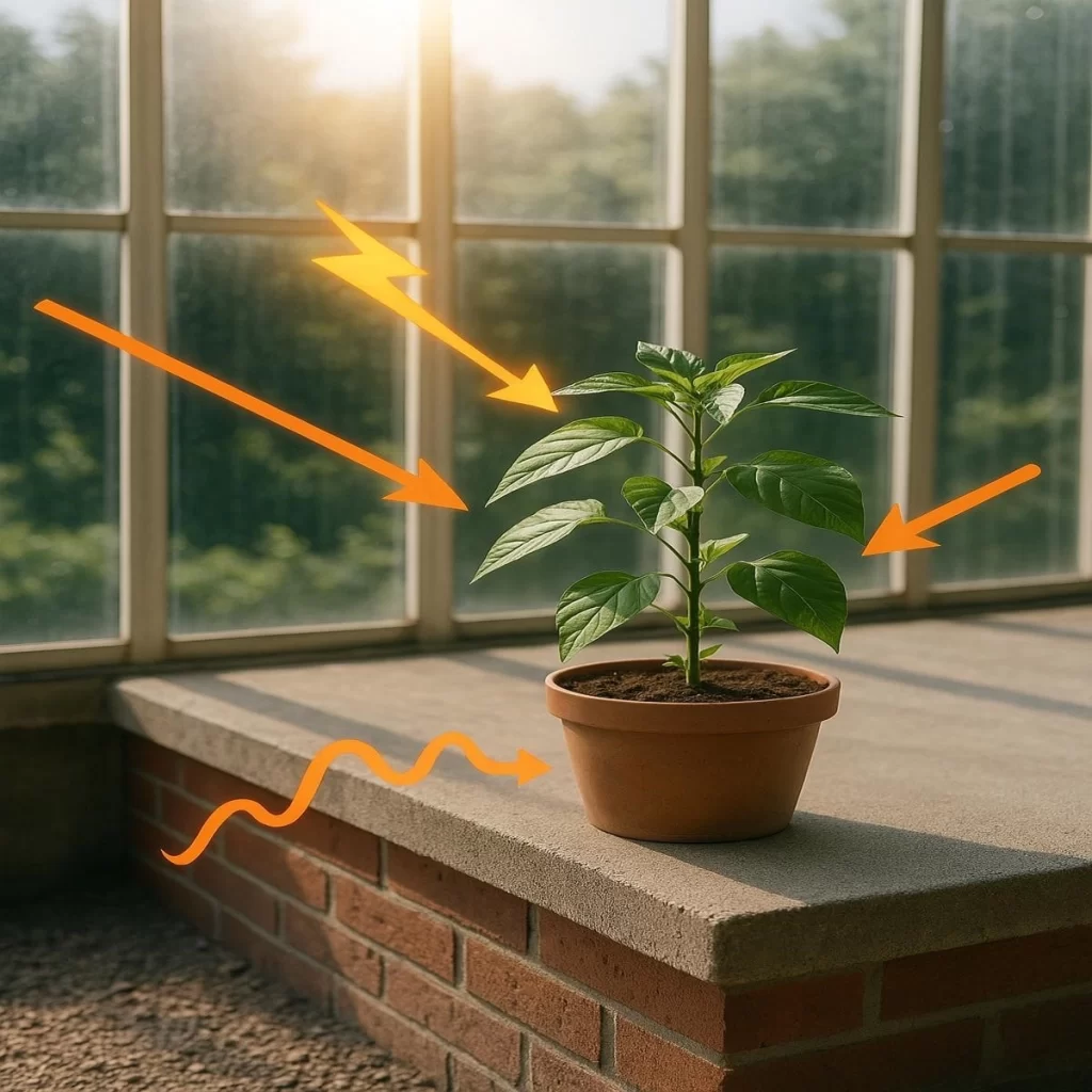 Techniques for retaining heat in greenhouses to keep plants warm during colder weather.