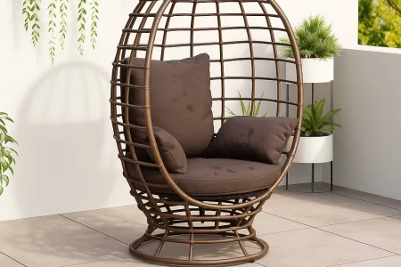 Egg chair with cushion