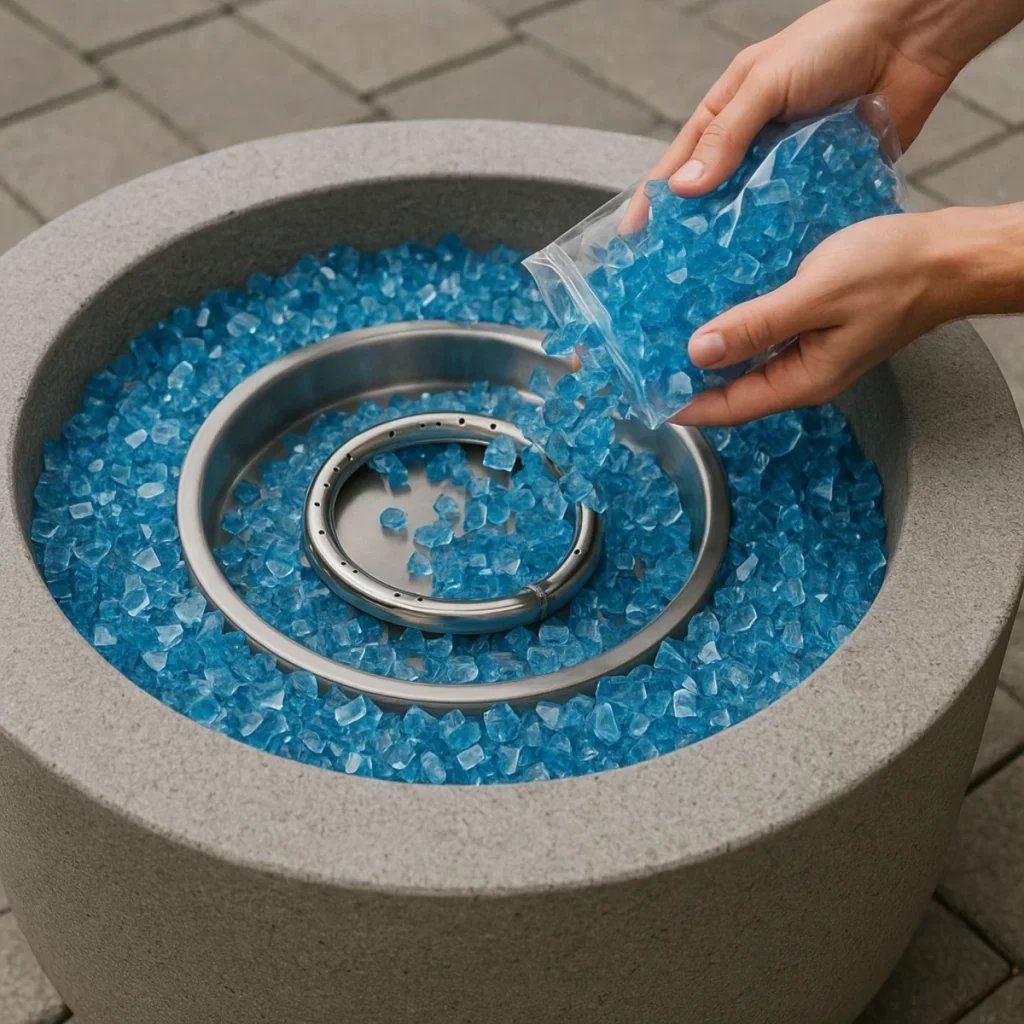 How to Place Glass Rocks in a Propane Fire Pit