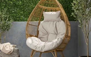 Egg chair on patio
