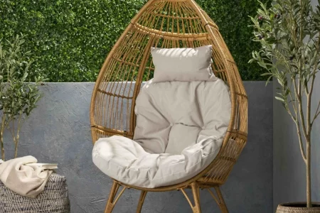Egg chair on patio