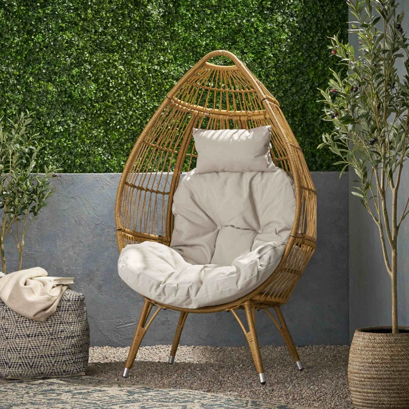 Egg chair on patio