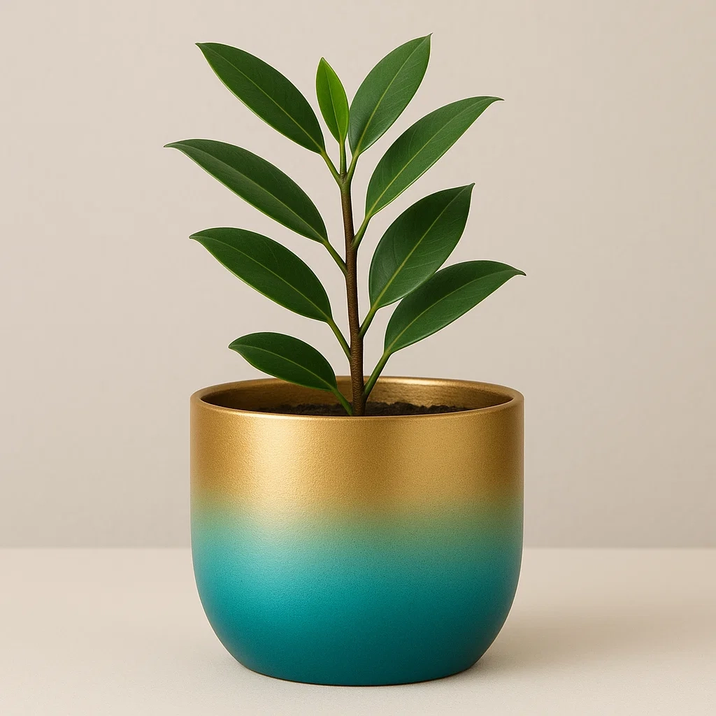 Gradient ombre effect on flower pot blending soft colors for a smooth stylish look.