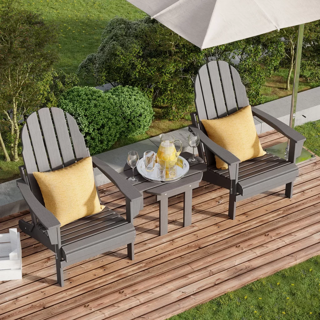 Outsunny 3 Piece Adirondack Chair Set