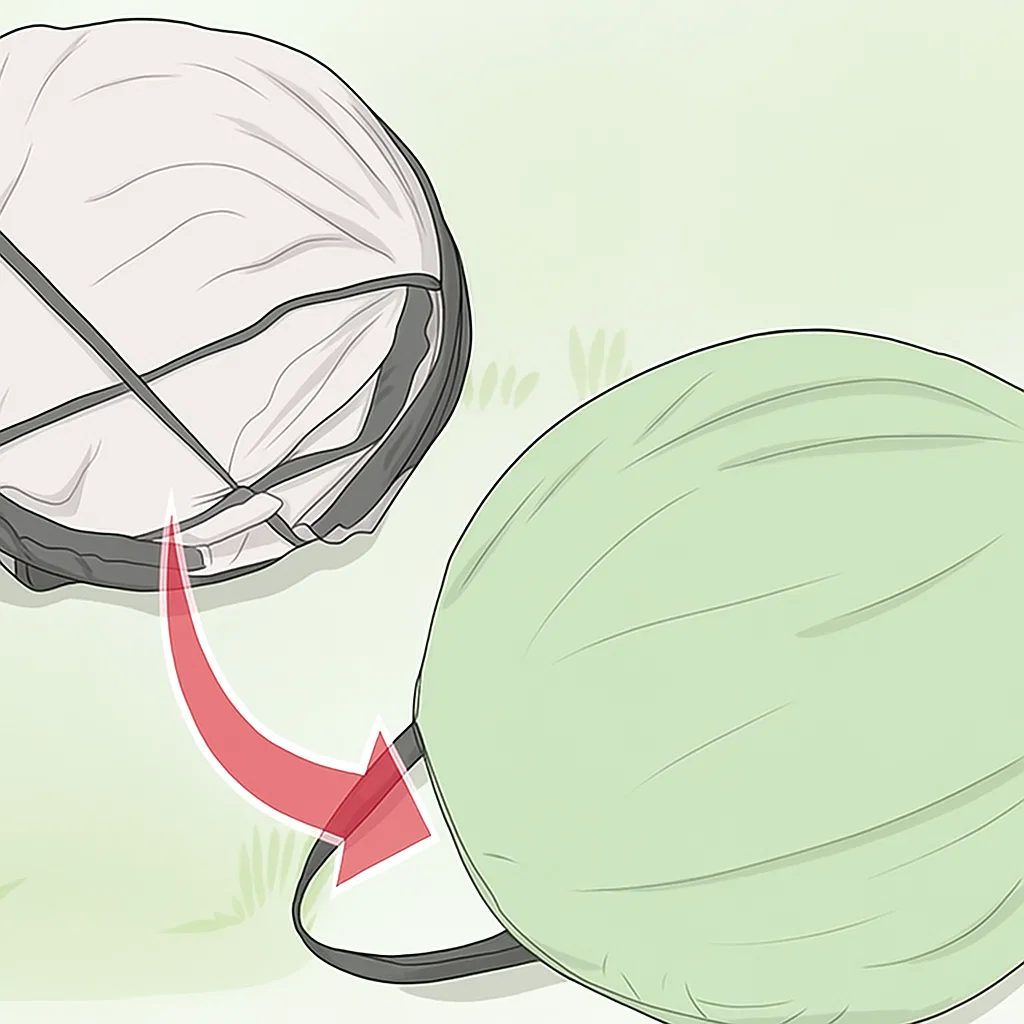 Hold the folded tent firmly and slide it into its storage bag.