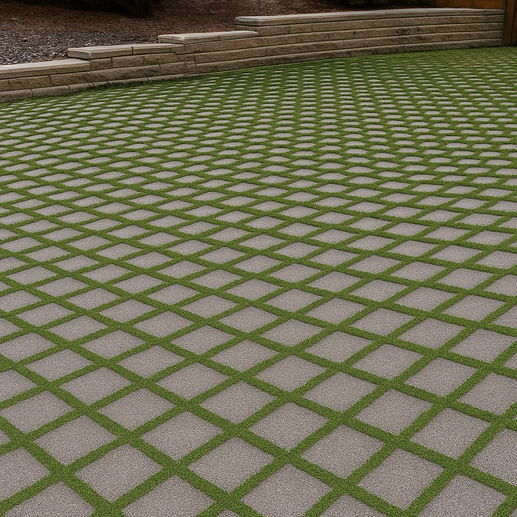 Permeable pavers allow drainage while preventing weed growth in eco-conscious landscapes.