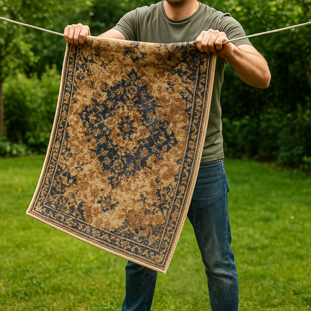 Shaking or Sweeping The First Step to a Cleaner Rug