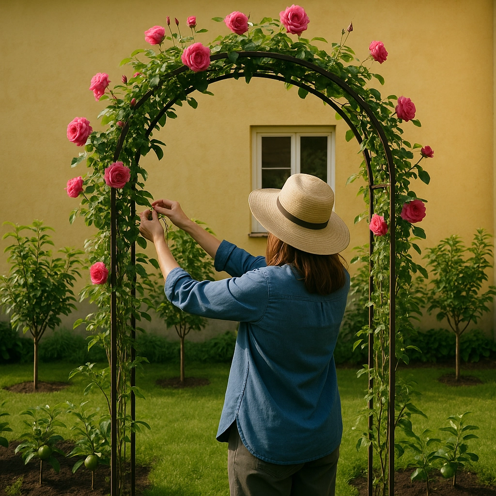 Support Structures of plants on garden arch
