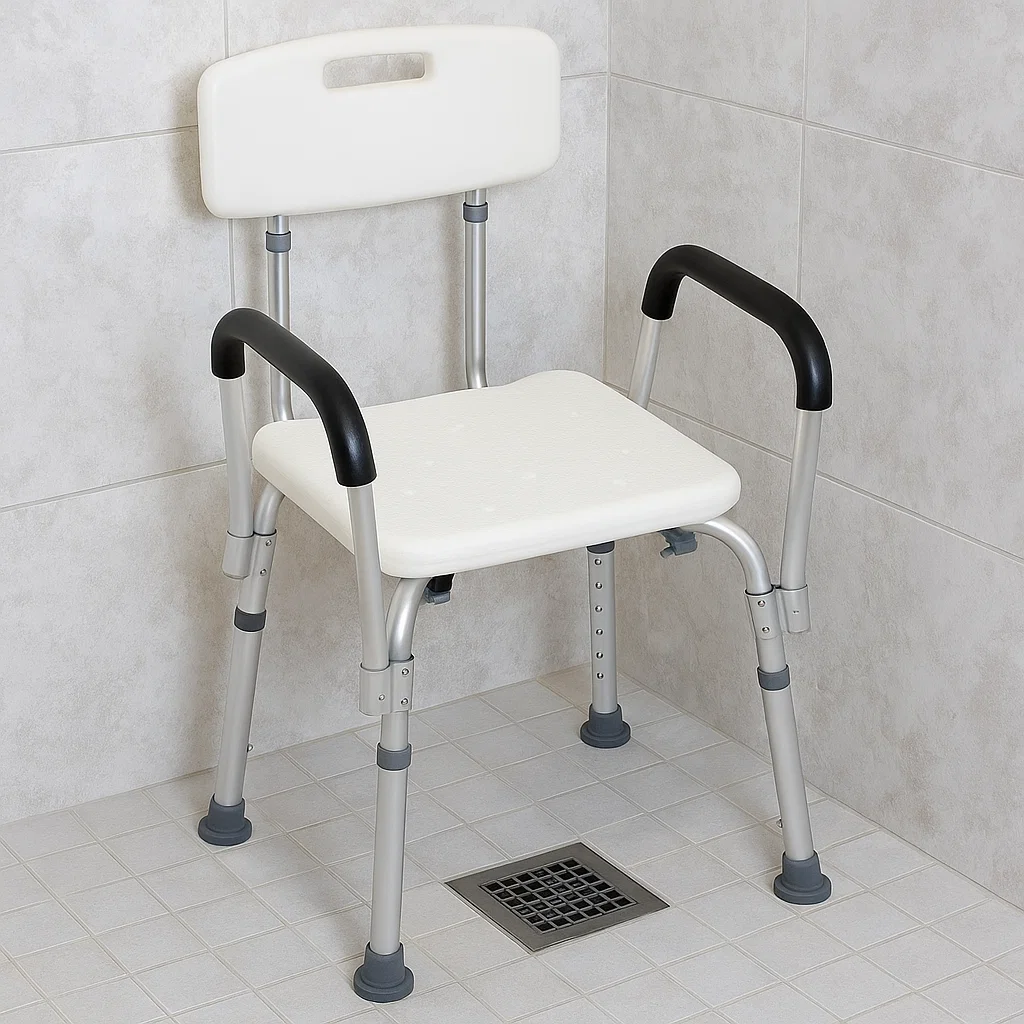 Corner chairs are perfect for small showers, offering stability without taking up much space.
