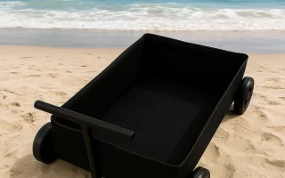 A pull cart on beach