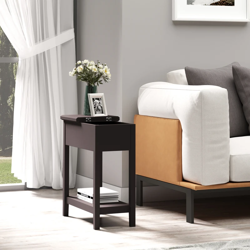 End table placed near window creates cozy nook for plants, reading, or display pieces.