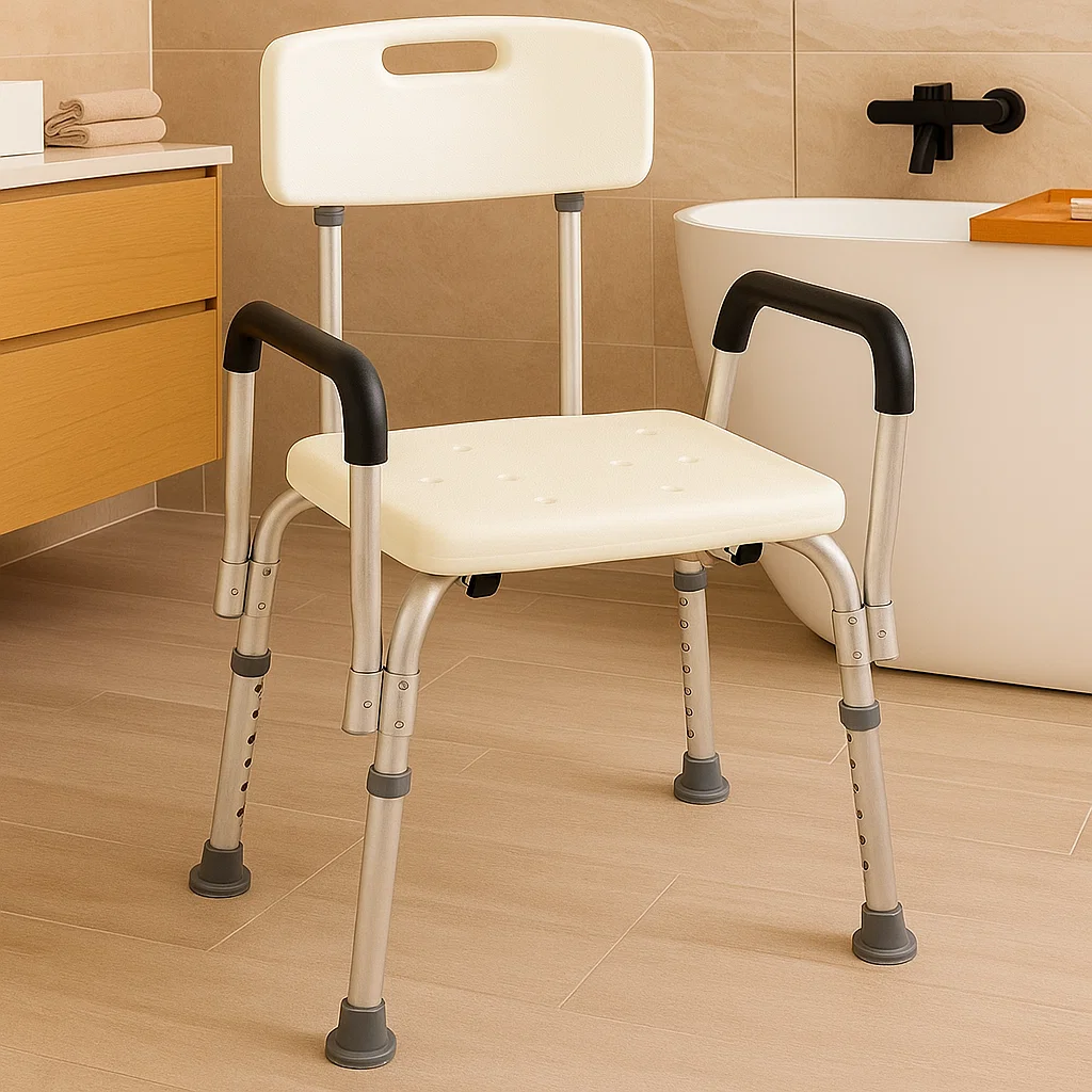 Shower chairs enhance bathroom safety, offering comfort and support for those with mobility challenges.
