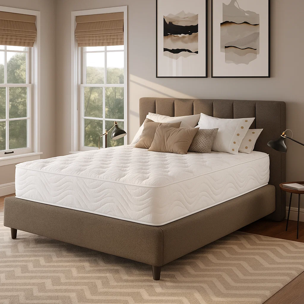 Old mattress in a room, symbolizing the challenge of proper disposal for health and comfort.