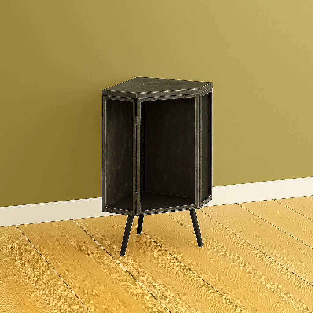 Corner cabinet prepared for painting with sanded surface.
