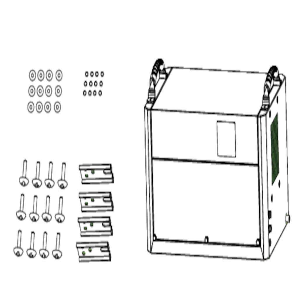 Screws, spacers, and gaskets for dehumidifier setup